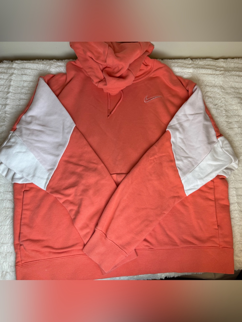 Nike Bright Orange Crewneck with White Swoosh Tag